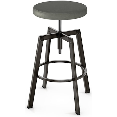 Architect Screw Stool with Cushion Seat